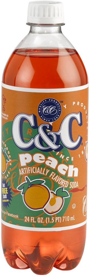 C&C Peach Soda - Case of 24 Bottles