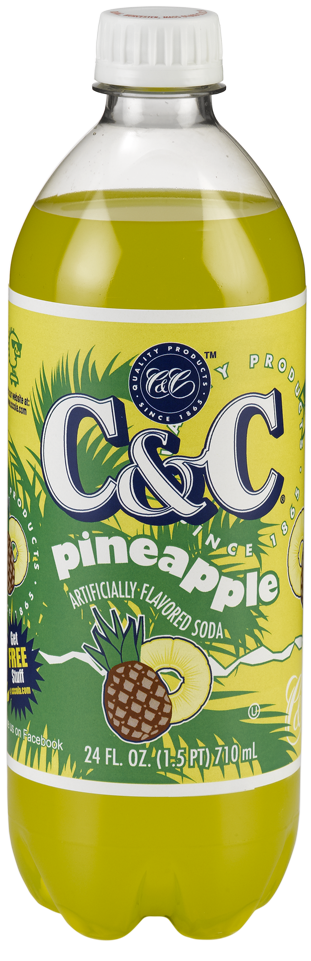 C&C Pineapple Soda - 24oz Bottles - 24 Pack