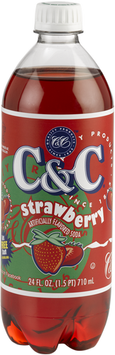 C&C Strawberry Soda - Case of 24 Bottles