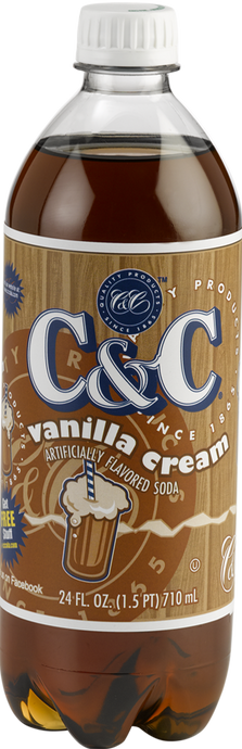 C&C Vanilla Cream - 24oz Bottles - 24 Pack