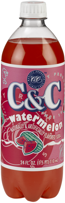 C&C Watermelon Soda - 24oz Bottles - 24 Pack