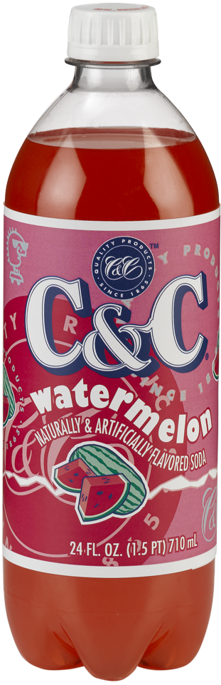 C&C Watermelon Soda - 24oz Bottles - 24 Pack
